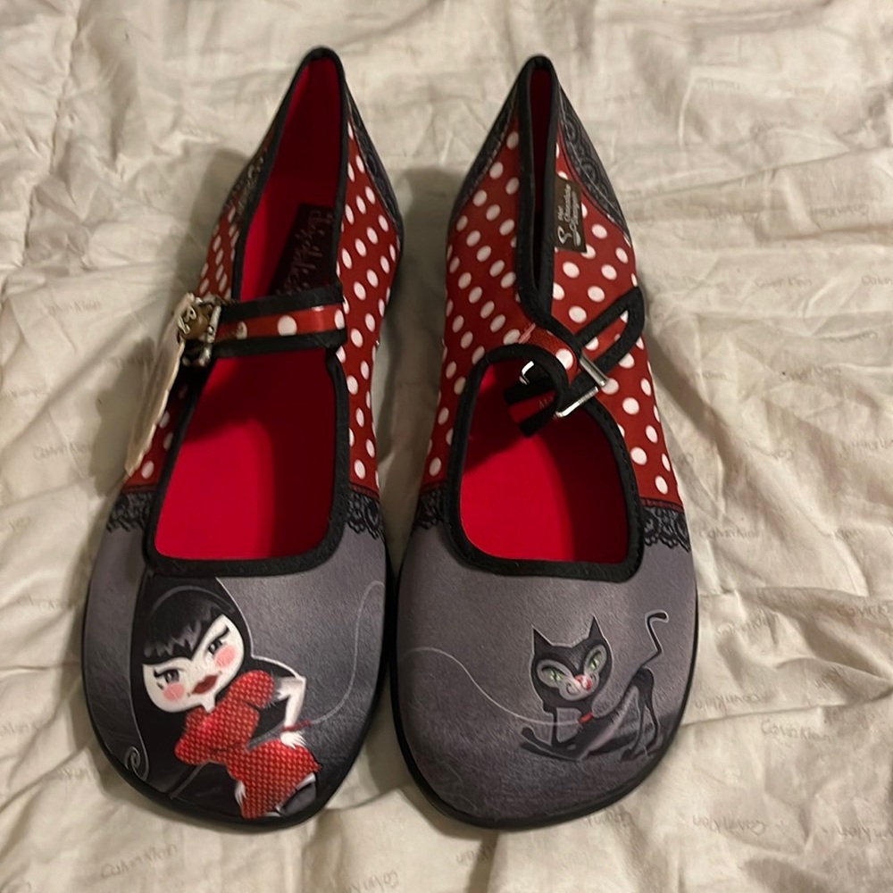 Hot Chocolate Chocalitas Designs Polka Dot Mary Jane Flats NWT!